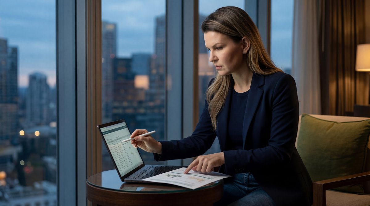 Illustration of a tablet chart and prescription bottle for telehealth services