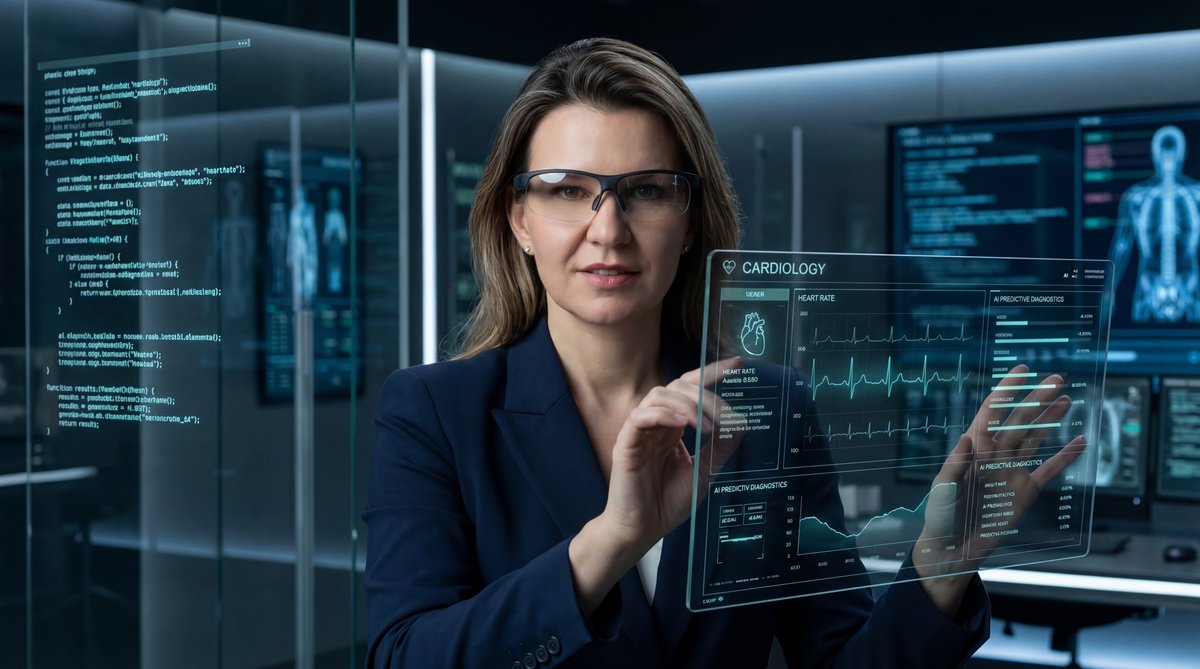 Patient prepared for telehealth visit with laptop and medical devices