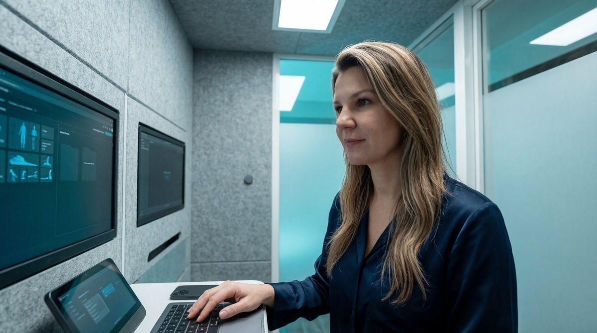 Line art graphic representing physical and mental health treatment through telemedicine