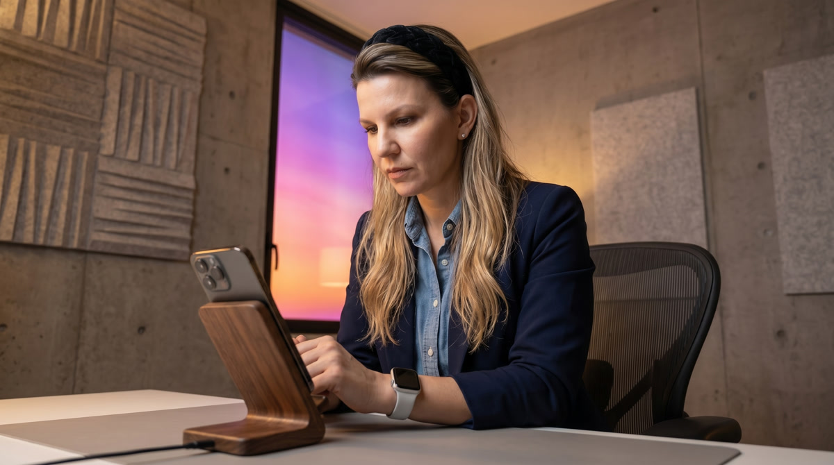 Patient's view of a secure telehealth mental health screening on a tablet