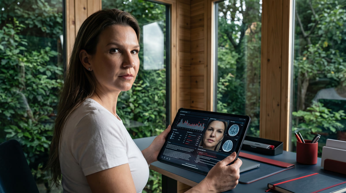 Illustration comparing comfortable virtual care at home with emergency medical symbols