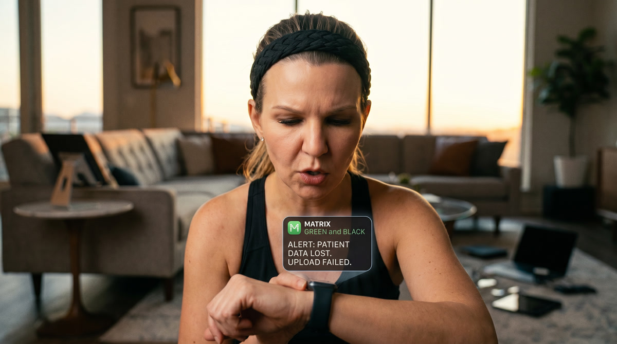Smartphone displaying an asthma action plan next to a smart inhaler